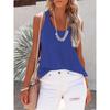 YYFS Women's Fashion Casual Summer Spring Solid Color Print Sleeveless U-Neck Blouses & Shirts