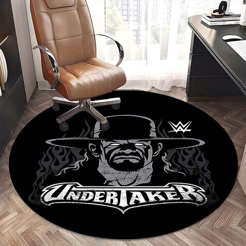 Андертейкер, Коврик для стула WWE, Круглый ковер, Ковер для офиса, Машинная стирка, Нескользящий, Подходит для гостиных, спален