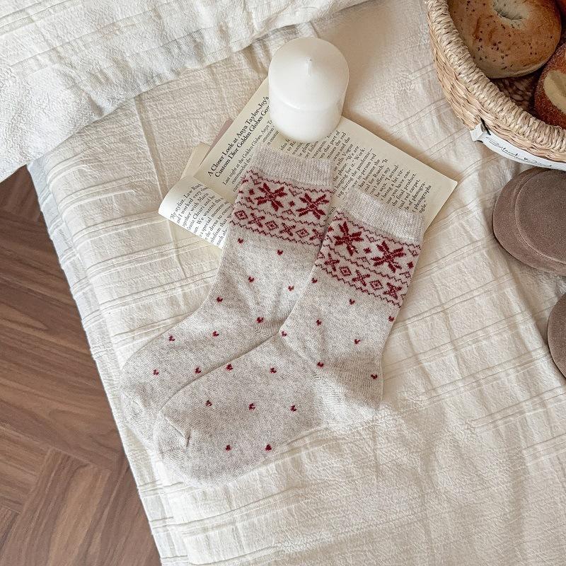 Утолщенные шерстяные зимние флисовые носки Носки Теплые чулки