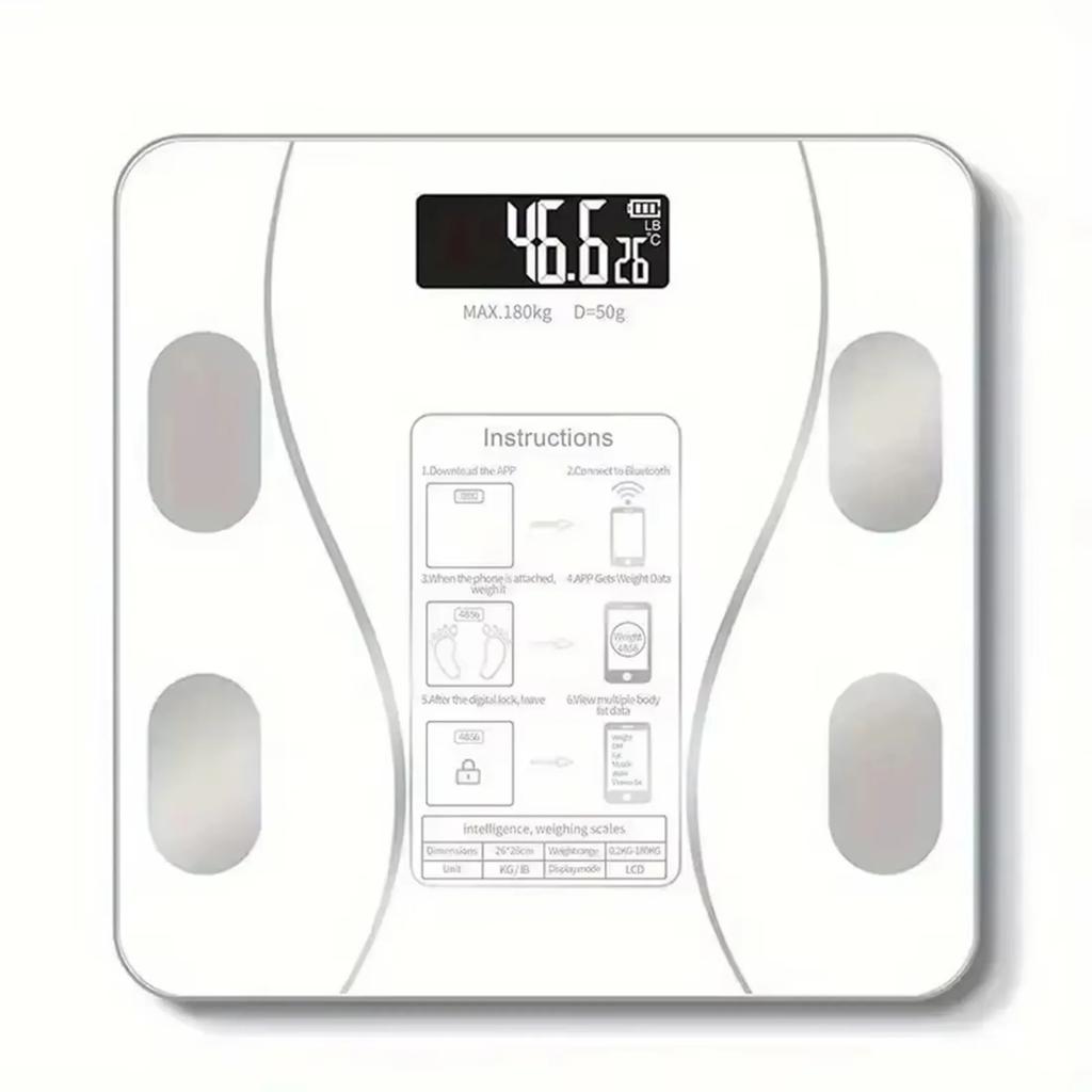 1 Smart Electronic Scale with LCD Display, Accurate Weight Measurement, Battery Powered (excluding Battery)
