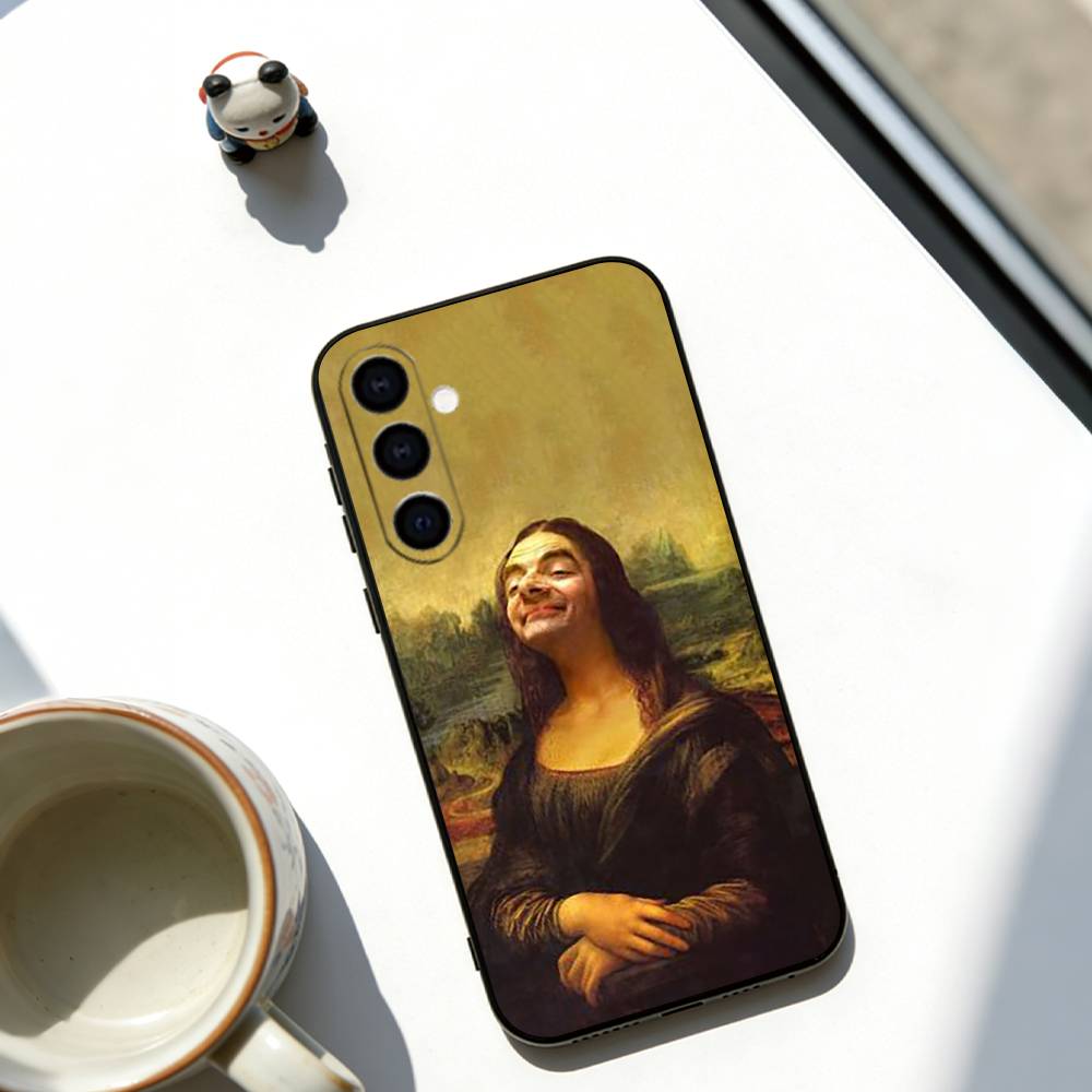 Humorous M-Mona L-Lisa Art Phone Case For Samsung Galaxy A73,A72,A71,A70,A53,A52,A51,Soft Black Cover