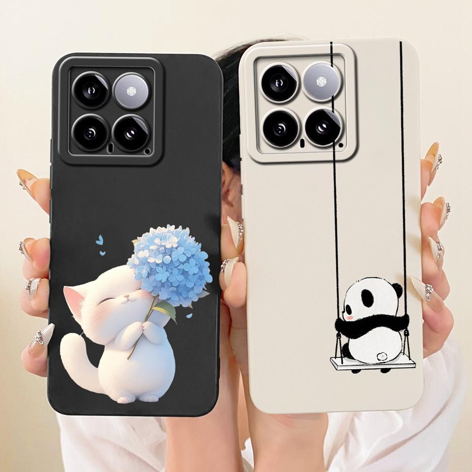 Чехол для Xiaomi Mi 14 Pro Крутой Чехол с Рисунком Совы и Дракона Мягкий Силикон Матовый Чехол для Телефона Для Xiaomi 14 Pro Mi14 5G Задняя Крышка Сумки