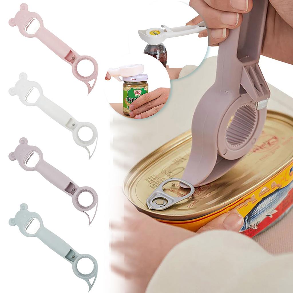 Cute Bear Can Opener Kitchen Tools 4 In 1 Manual 4 In 1 Beer Bottle Opener Handheld Can Beer Opener