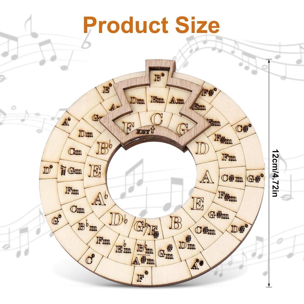Деревянный инструмент для мелодии Круг квинтовых нот Инструмент для транспонирования музыки Колесо аккордов Музыканты Музыкальный автор песен Обучающий инструмент для нот Аккордовый ключ Знак