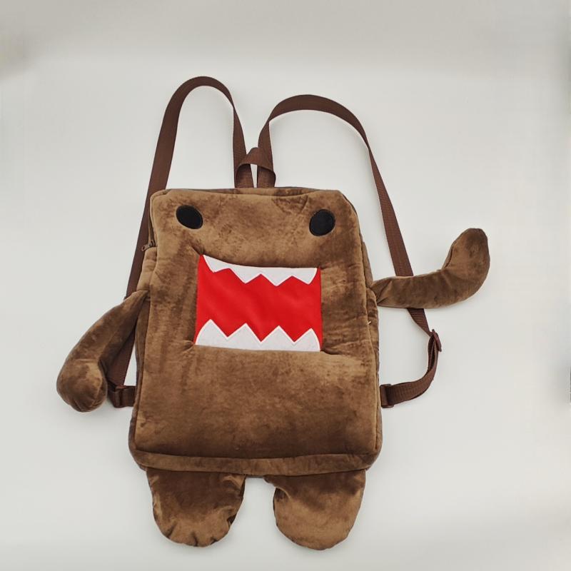 Brown Plush Backpack Women Men Stuffed Bag Cute Small Shoulder Messenger Bag