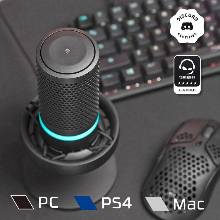 HYPERX DuoCast — USB-конденсаторный микрофон RGB для ПК, PS4, PS5 и Mac, антивибрационный амортизатор, 2 диаграммы направленности, поп-фильтр, регулировка усиления, игровой микрофон