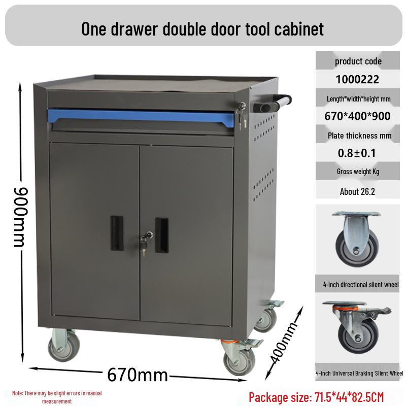 Mobile Heavy-Duty Tool Cabinet with Drawers for Auto Repair and Workshop Use