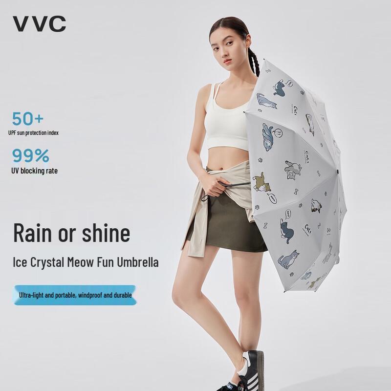 VVC Ice Crystal Cat Fun UV Protection Sun Umbrella