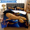 3PCS Dog Man And Friends Adventure Bedding Set 2D Printing (Includes 1 Duvet Cover + 2 Pillowcases Coreless), Bedroom decor,Fan gift