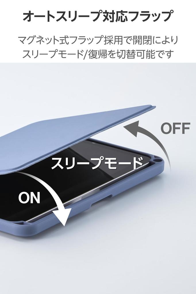 ELECOM iPad mini Pro and mini Case Magnetic Pen (A17 2024) (6th Generation) Cover, 360-Degree Rotation, Portrait/Landscape Orientation, Attachment,