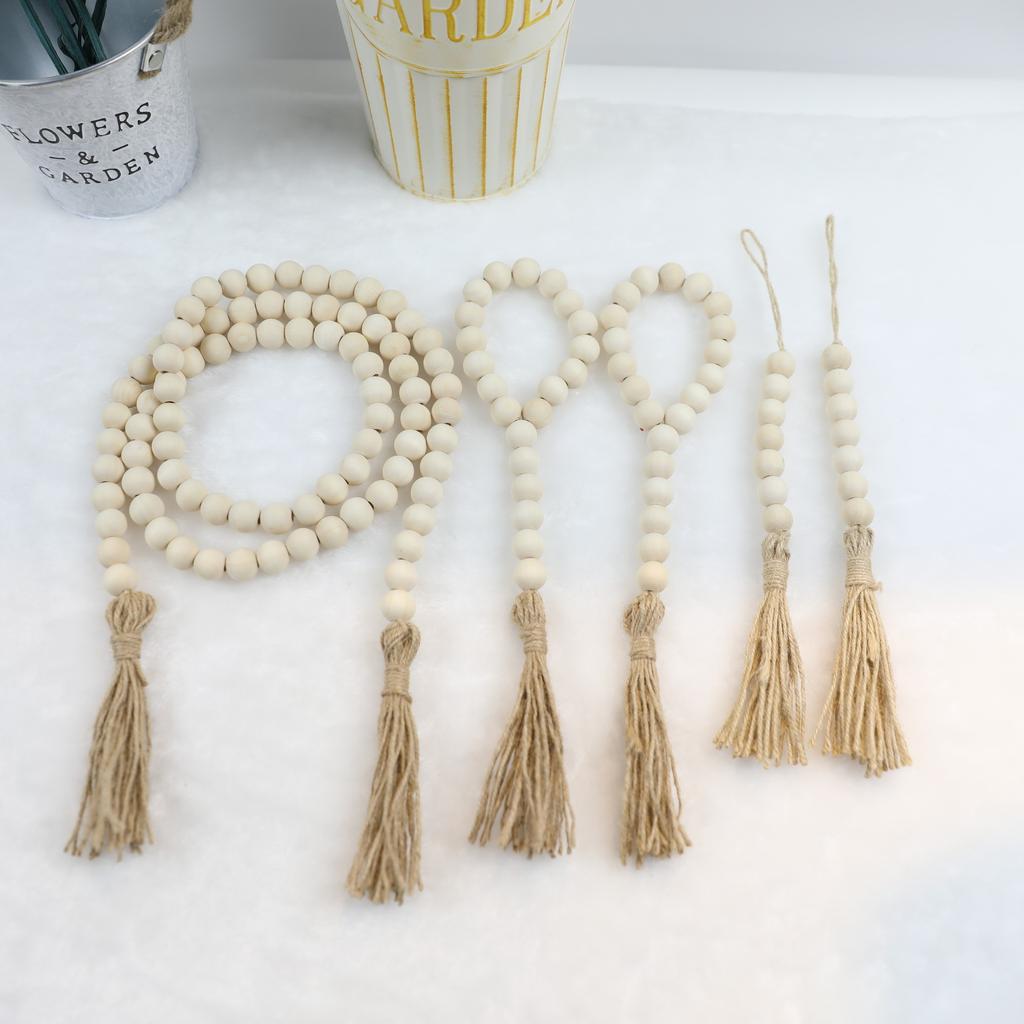 Натуральный цвет дерева Изготовление ювелирных изделий Деревянные бусины ручной работы Круглые DIY аксессуары 8-20 мм Браслет Украшение для дома