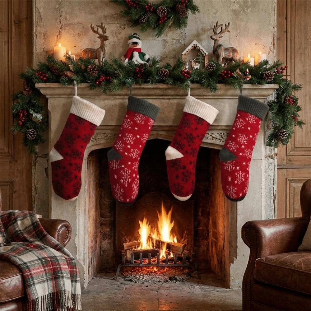 Large Capacity Christmas Gift Sock Hanging Candy Bag Christmas Hanging Sock Christmas Decorations