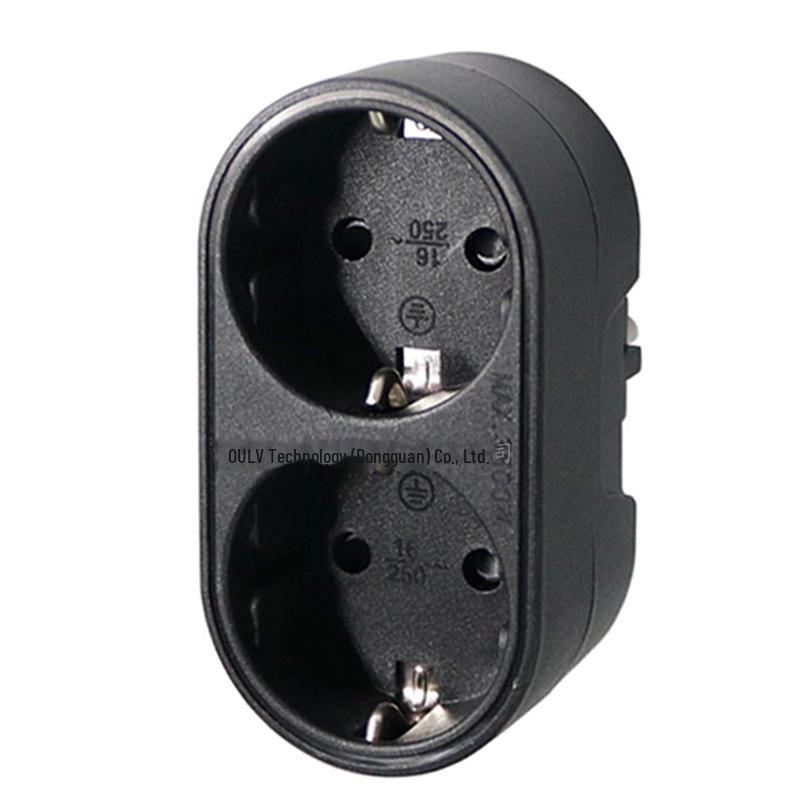 European/German Power Conversion Plug: 1-to-3 Socket Adapter