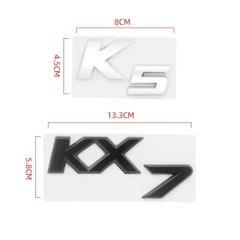 HRHT5 3D Metal Chrome Black K2 K3 K4 K5 KX7 Letters Logo Rear Boot Trunk Emblem Badge Sticker For Kia Car Styling Accessories