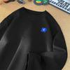Dingfengbaoluo Port Style Long Sleeve T-Shirt Men Autumn Lazy Letter Embroidery Crew Neck Loose Casual Top