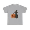 Black Witch Cat Halloween T-Shirt | Pumpkin Jack-o'-Lantern Tee