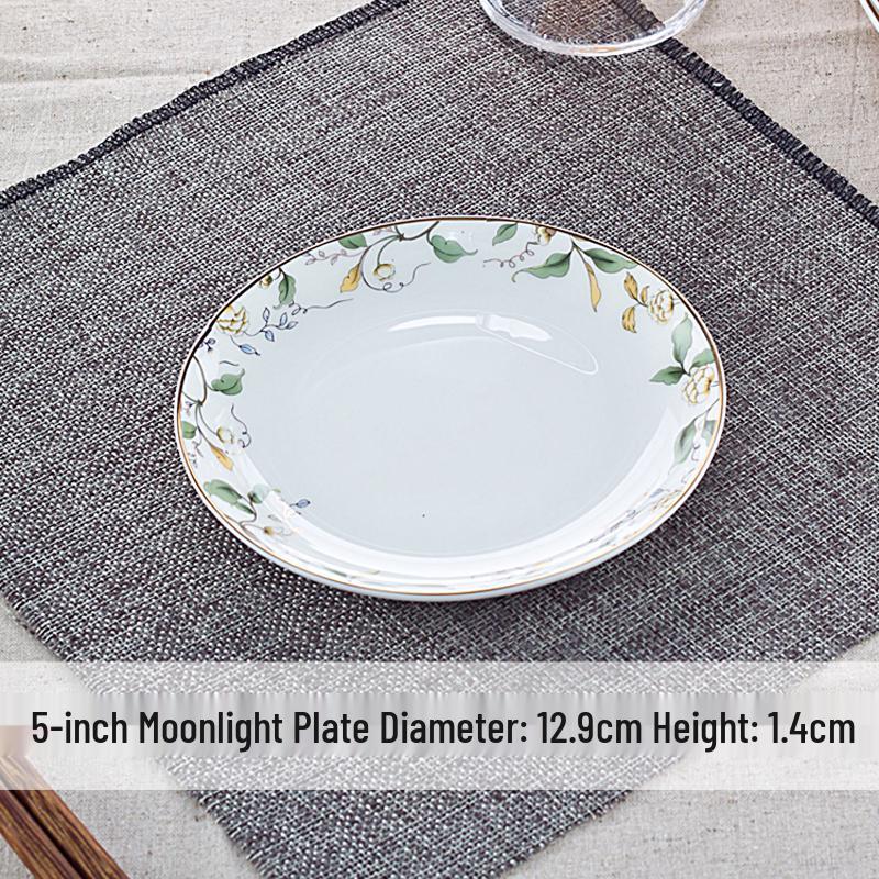 7-Inch Round Bone China Porcelain Plate - Chinese Style Tableware