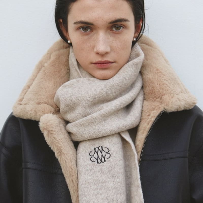 NICK&NICOLE NICOLE PREMIUM WOOL MUFFLER_CREAM