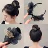Acrylic Crystal Mesh Flower High Ponytail Hair Clip Korean Sweet Cute Elegant Ponytail Grip Clip Women Girls Hair Accessories