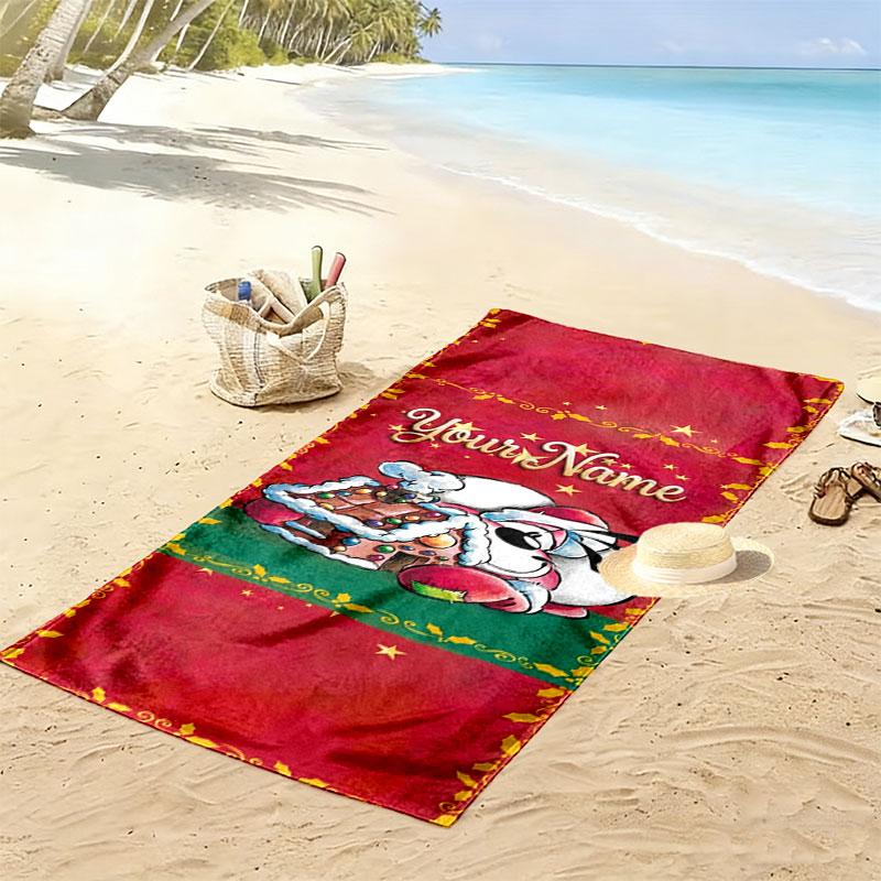 Diddl Custom Name Print Beach Towel, Large Soft Quick Dry Towel for Beach Camping Swimming
