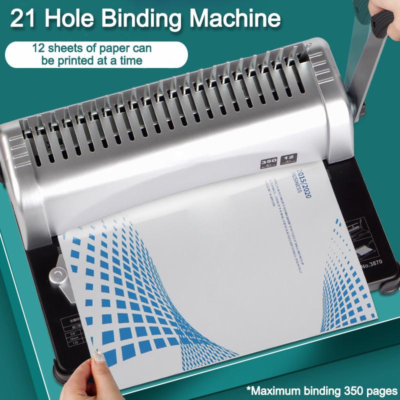 A4/A3 Size Office 21 Hole Comb Binding Machine Rubber Ring Binding Machine Heavy Duty Binder Machine
