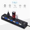 7 In 1 USB HUB USB 3.0 Splitter Adapter with Switch Control 5Gbps High Speed USB Docking Station for Laptop Computer