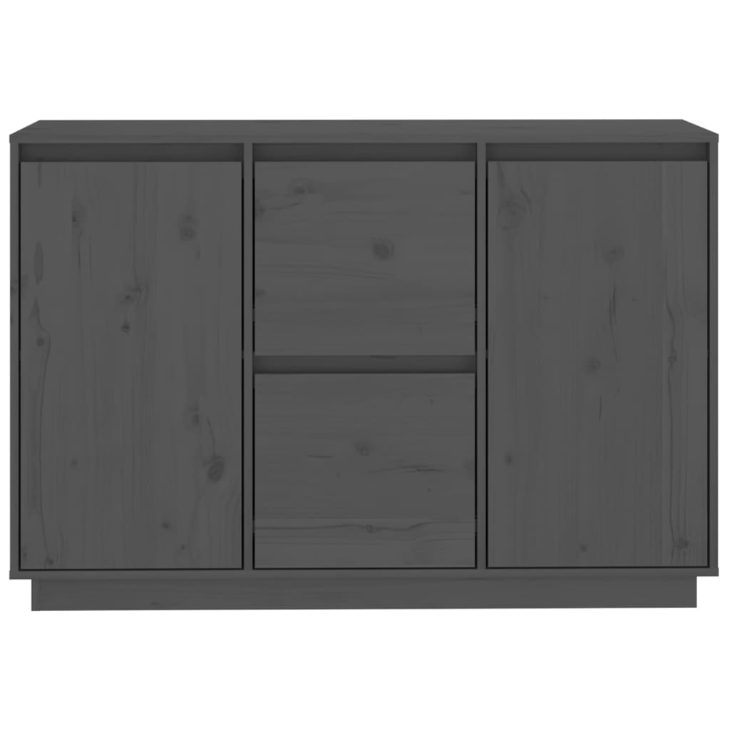 vidaXL Sideboard Grau 111x34x75 cm Massivholz Kiefer