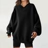 Women's Casual Fashion Solid Color Long-sleeved Loose Round Neck Sweatshirt