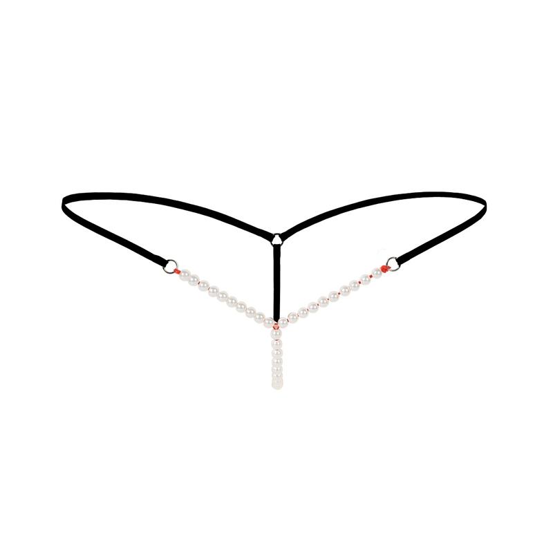 Сексуальные женские стринги с жемчугом и низкой талией, трусики с Т-образной спинкой, женское нижнее белье, стринги K127