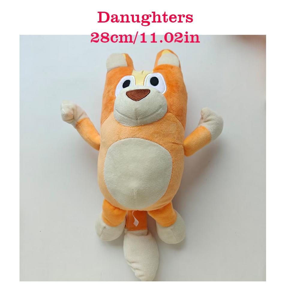1-4Pcs Hot Blueyed Dog Bingo Family 15-28Cm Plush Toy Cartoon Dog Soft Stuffed Animals Dolls Birthday Gifts Family Blue