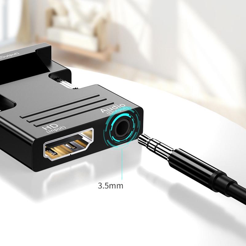 Кабель-адаптер HDMI (розетка) на VGA (вилка) со звуковым разъемом для проектора, HD-компьютера, ТВ-приставки