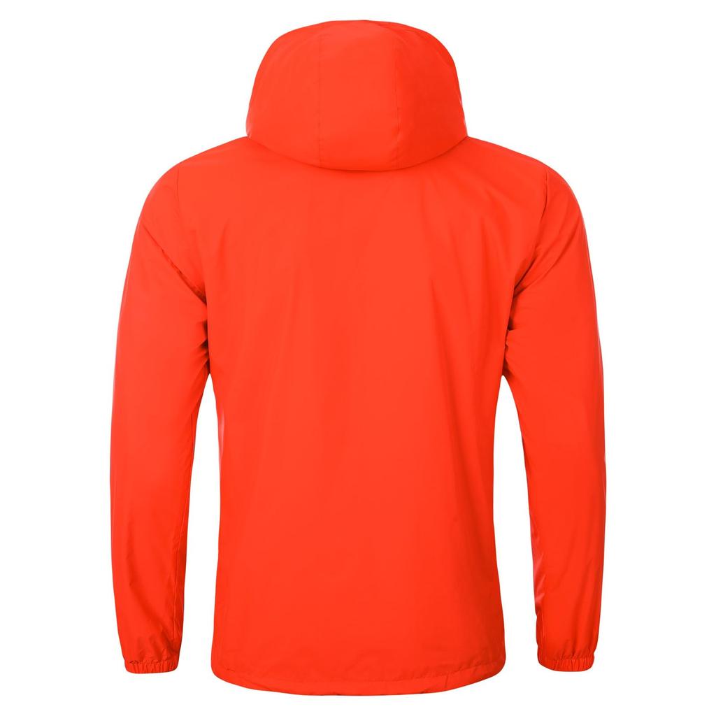 Windcheaters (men's) KELME Orange Outdoor Jacket for Light Water Casual Windbreaker, Mountaineering, Fishing, Windproof, Repellent, Lightweight, 2XL