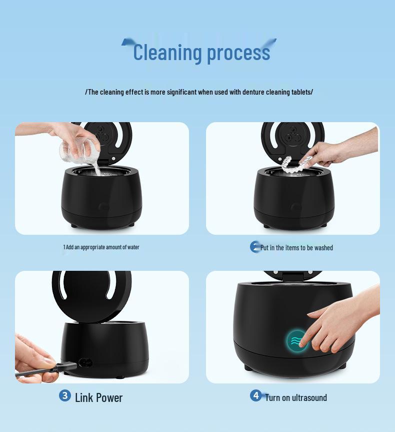 Ultrasonic Denture & Aligner Cleaner Sterilizer: Antibacterial & Invisible Orthodontic Disinfectant