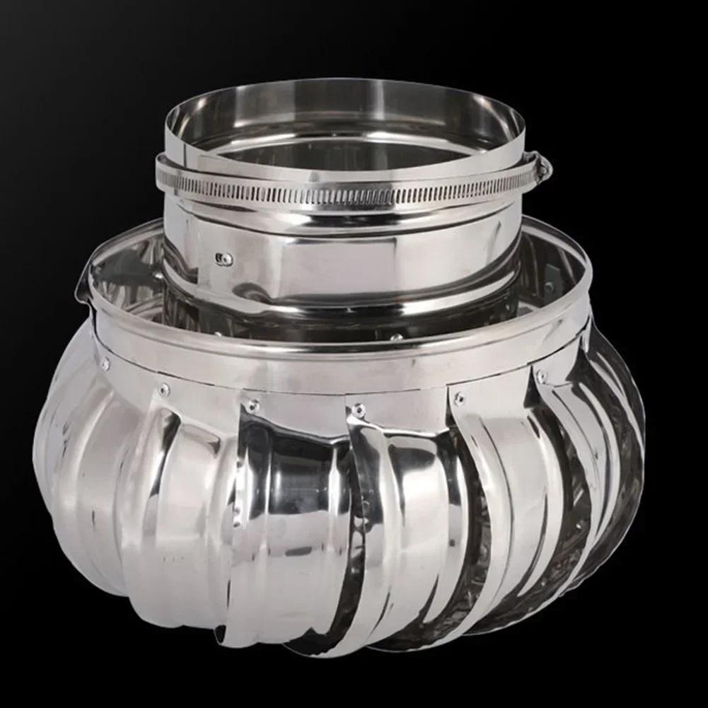 Вращающийся колпак дымохода из нержавеющей стали защищает дымоходную трубу, вентиляционное устройство для дымоудаления, влагозащищенный вентилятор