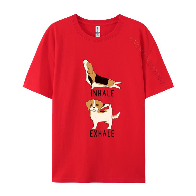 Inhale Exhale Beagle Yoga Tshirt Unisex Humorous TShirt Cotton Tees Harajuku TShirt Anime Printed Tshirt