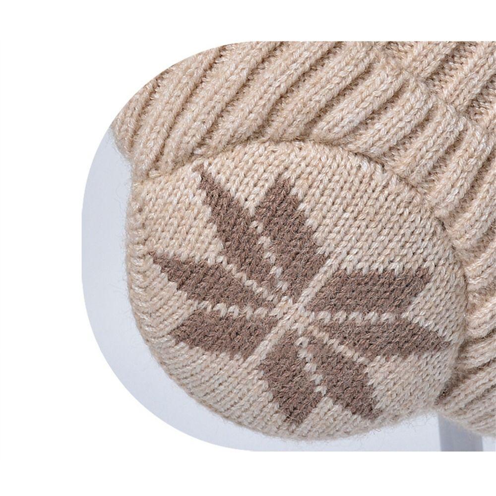 Soft Plush Knitted Hat Thickened Ski Beanie Hat Fashion Plain Hats  Sports