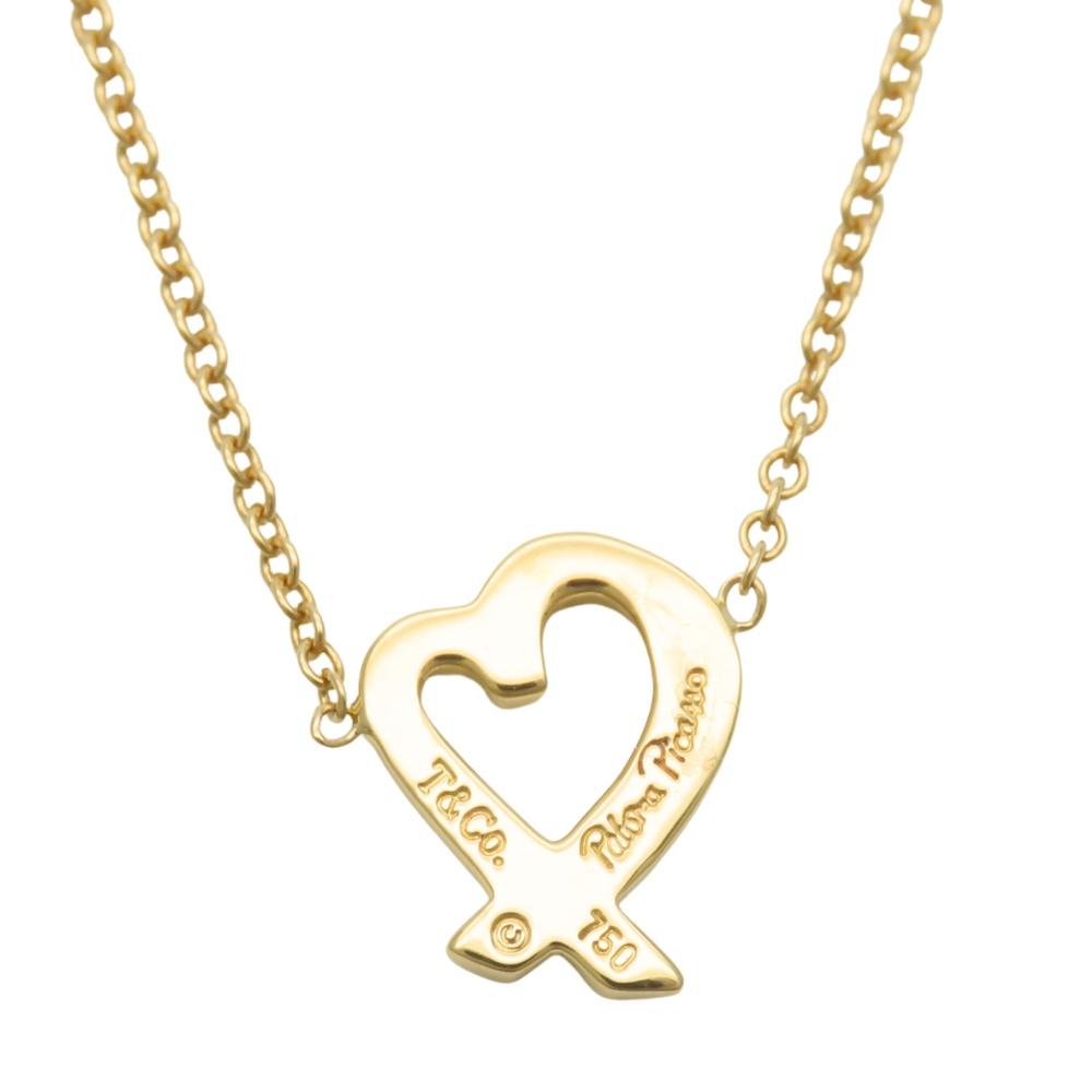 Б/У TIFFANY&Co. Колье Любящее сердце K18 желтое золото 2,4 г Ювелирные изделия из желтого золота