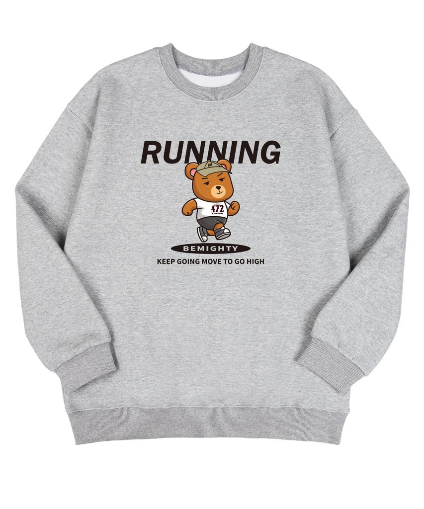 BEMIGHTY Road Running Bear Oversized Double-Sided Sweatshirt [Black]