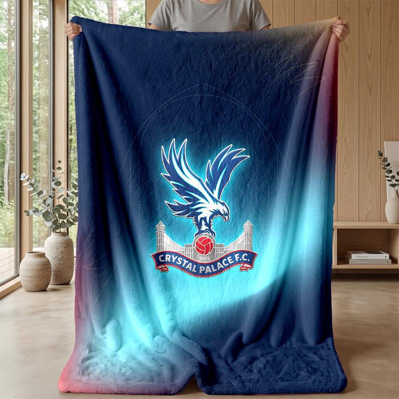 Crystal Palace Football Print Flannel Blanket, Soft Warm Lightweight Throw Blanket for Sofa Bed Camping