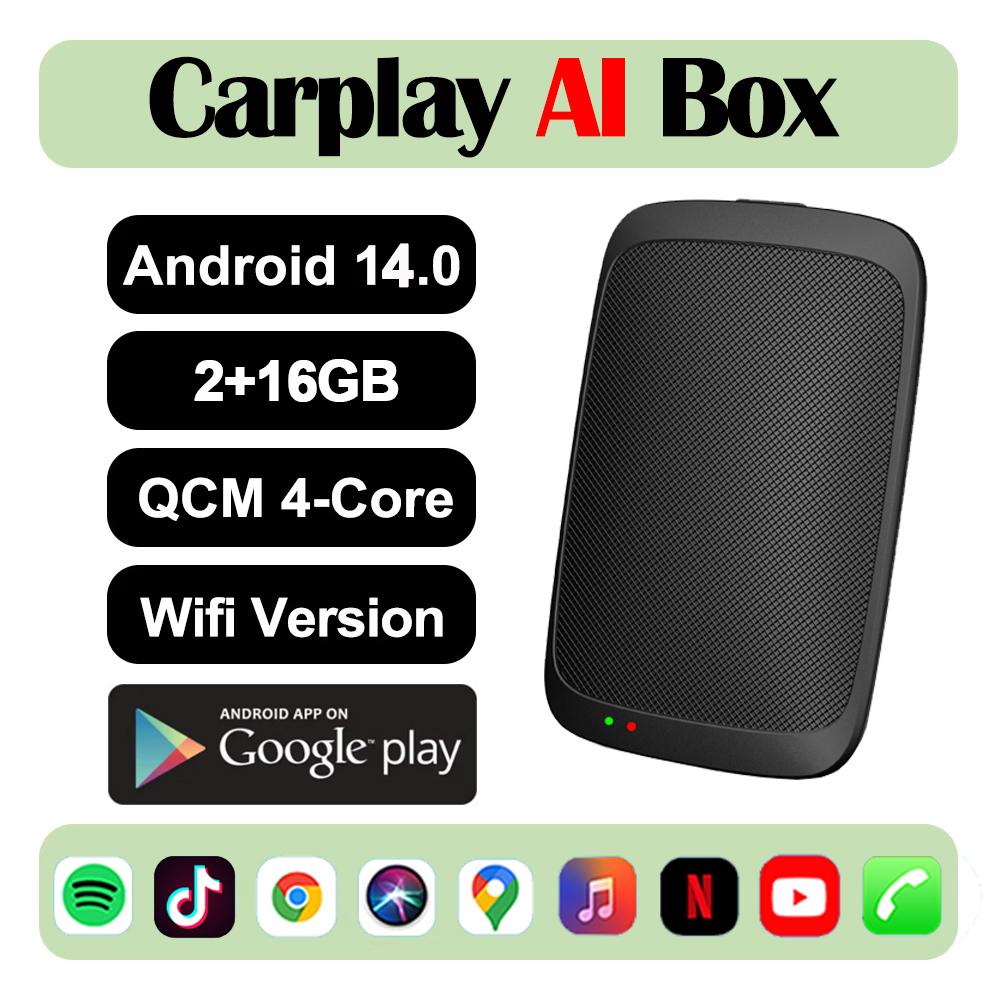 Универсальный Android 14 CarPlay AI Box Беспроводной адаптер CarPlay Android Auto Автомобильные интеллектуальные системы Для Google YouTube Netflix