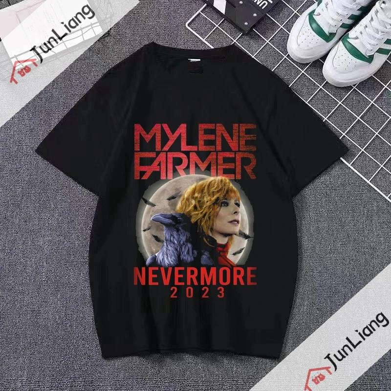 2023 Mylene Farmer Nevermore Merch Shirt Unisexs and Womens Fun Tshirt Round Neck Short Sleeve Birthday Gift Top