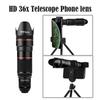 4K HD 36x оптический телескоп телефон объектив профессиональный теле зум объектив камеры со штативом для iPhone 15 14 13 Pro Max Samsung телефоны
