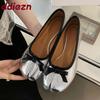 Fashion Fashion Strange Toe Female Butterfly-Knot Ladies Flats Shoes Footwear Shallow Flats Slip On Shoes For Women Summer Spring