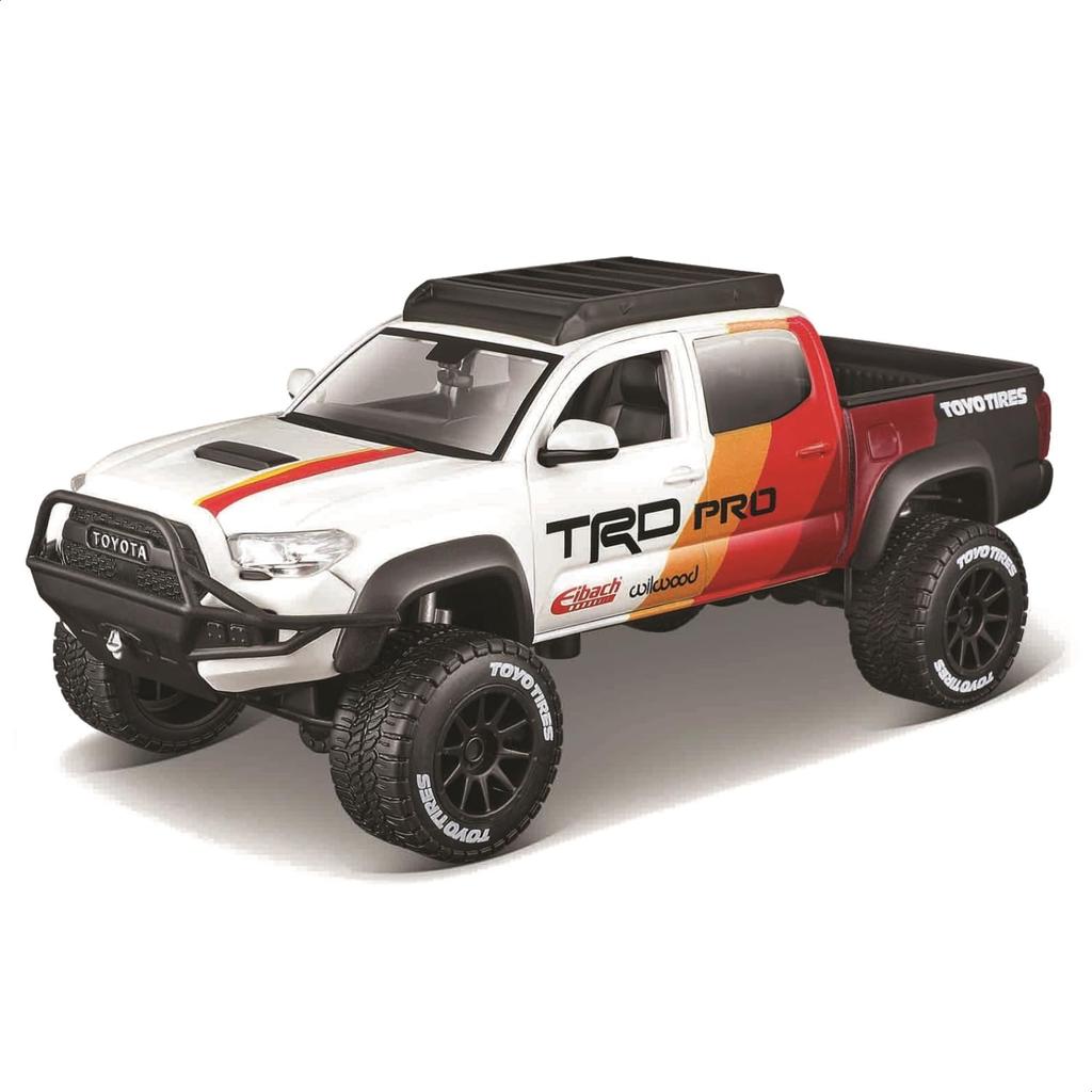 Maisto 1/27 Scale Toyota Tacoma TRD PRO 2023 White Custom Off-Road Series / Diecast Model Car, Finished Product 32546