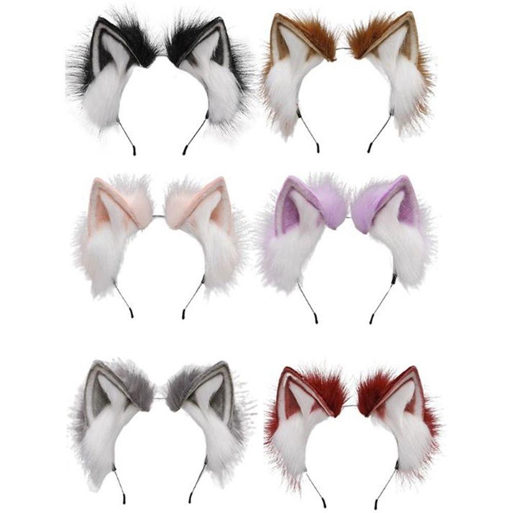 Plush Cat Ear Headband Simulation Hairband Fashion Anime Hair Hoops Women Girls