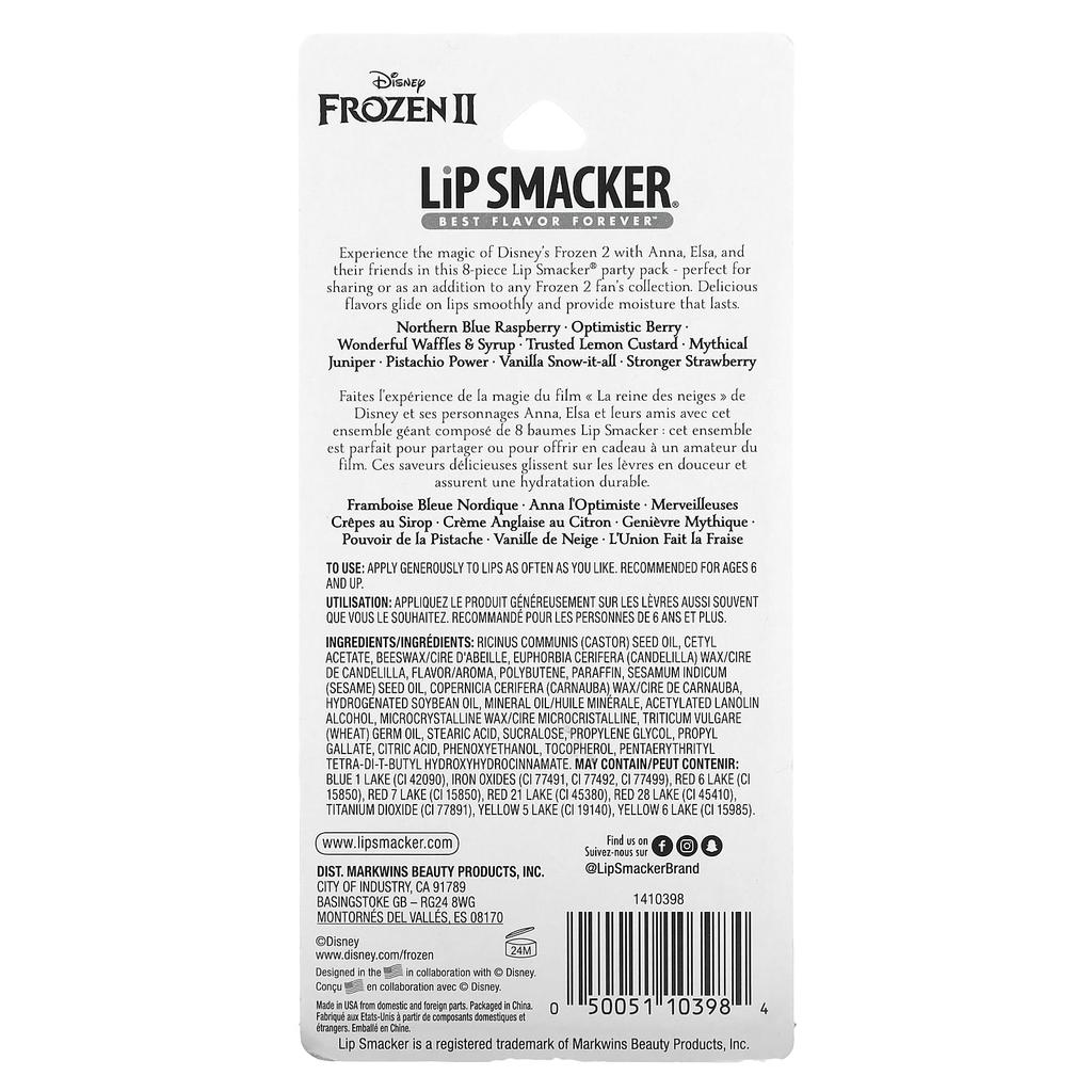 Lip Smacker Disney Frozen II, бальзам для губ, праздничная упаковка, 8 упаковок, 32 г (1,12 унции)