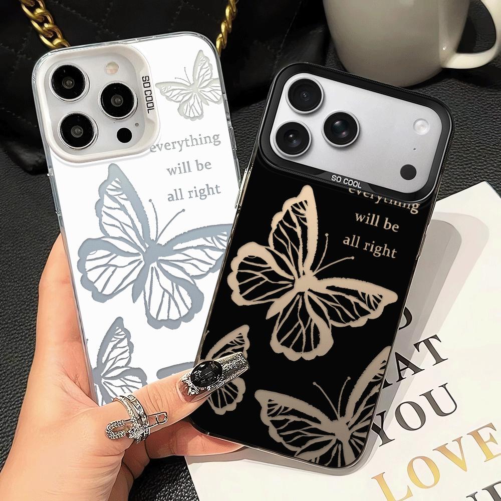 Creative Elegant Butterfly Phone Cover Case for iPhone 17 Pro Max 16 14 Plus 12 Pro 17e 15 13 Air 11