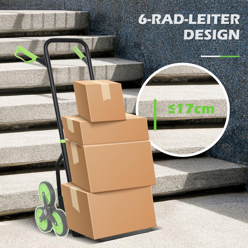 Six-Wheel Folding Sack Barrow Trolley - Black/Green