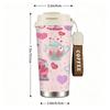 Cute Valentine Hearts and Teapot Pattern Insulated Coffee Tumbler, Stainless Steel Travel Mug for Hot Cold Drinks, Portable Reusable Cup for Gift