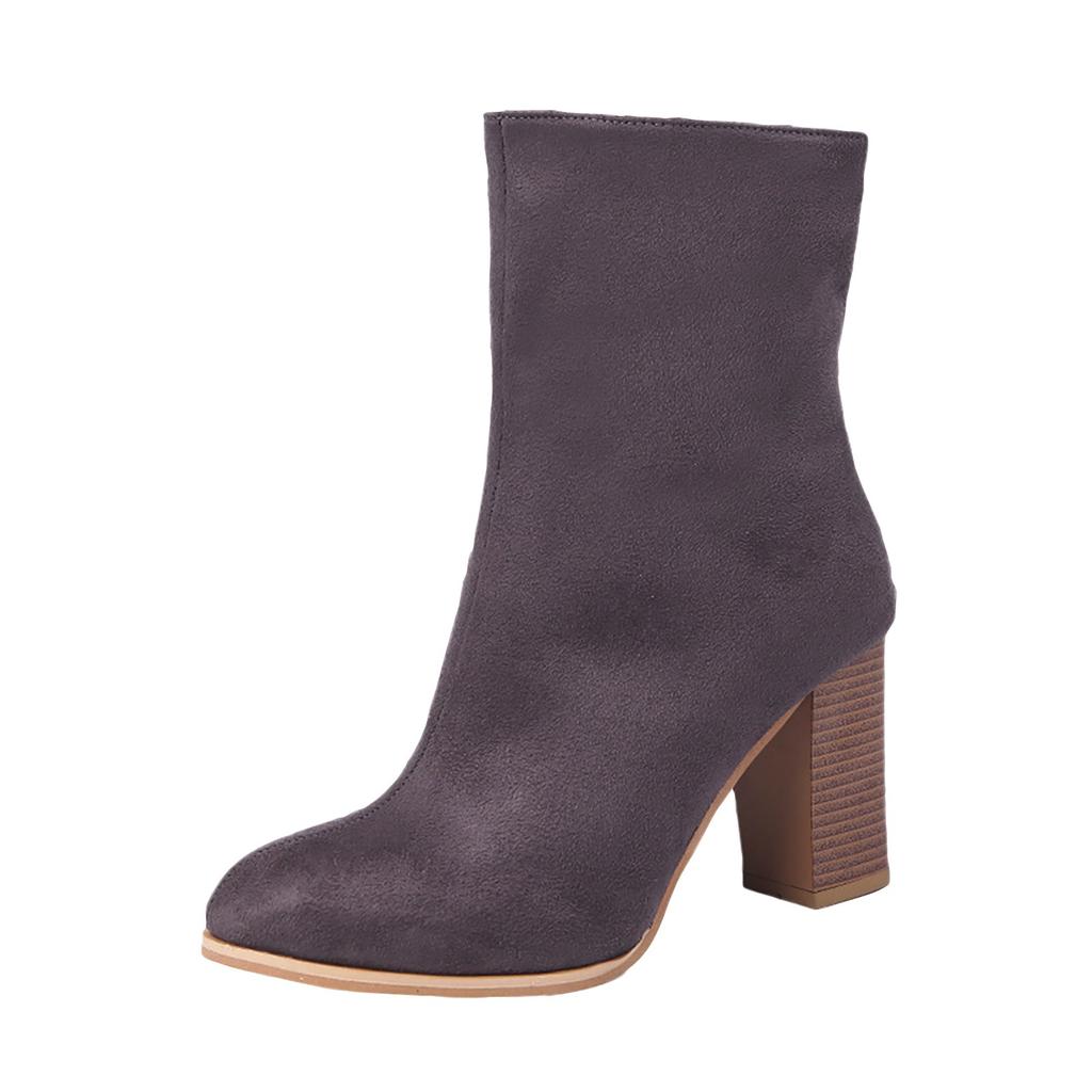 Женские теплые сапоги из искусственного меха с пряжкой, туфли на высоком каблуке, женские сапоги